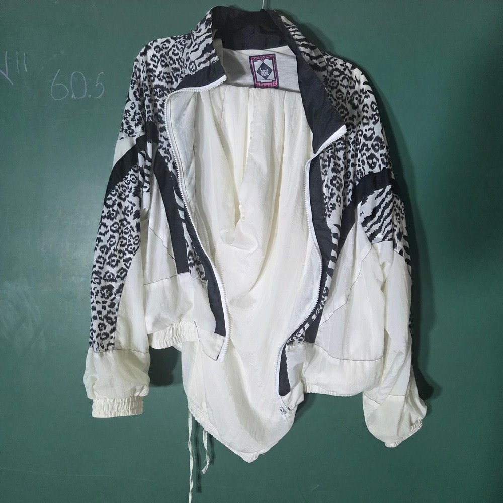 Basic Rituals Vintage 80s Zebra Animal Print Windbreaker Tracksuit Set XL 1367